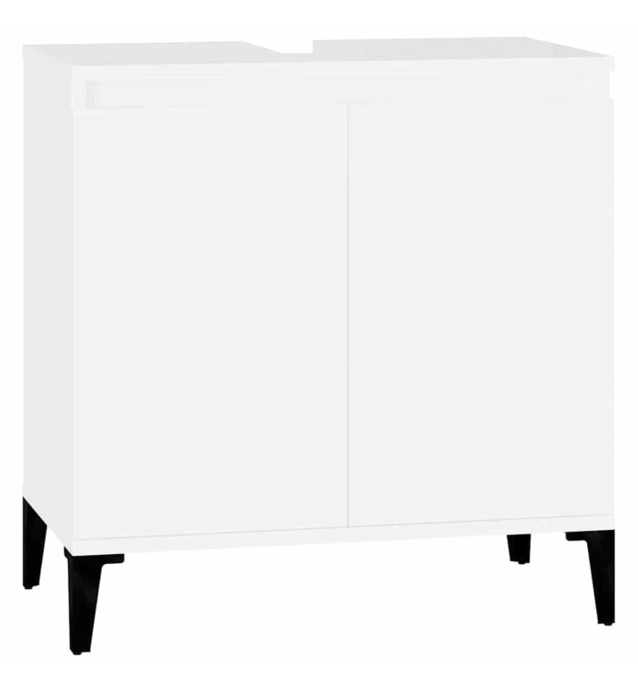 Meuble d'évier blanc 58x33x60 cm bois d'ingénierie