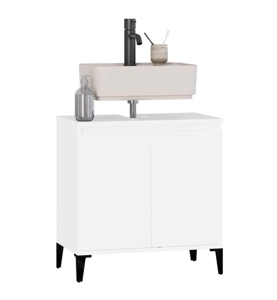 Meuble d'évier blanc 58x33x60 cm bois d'ingénierie