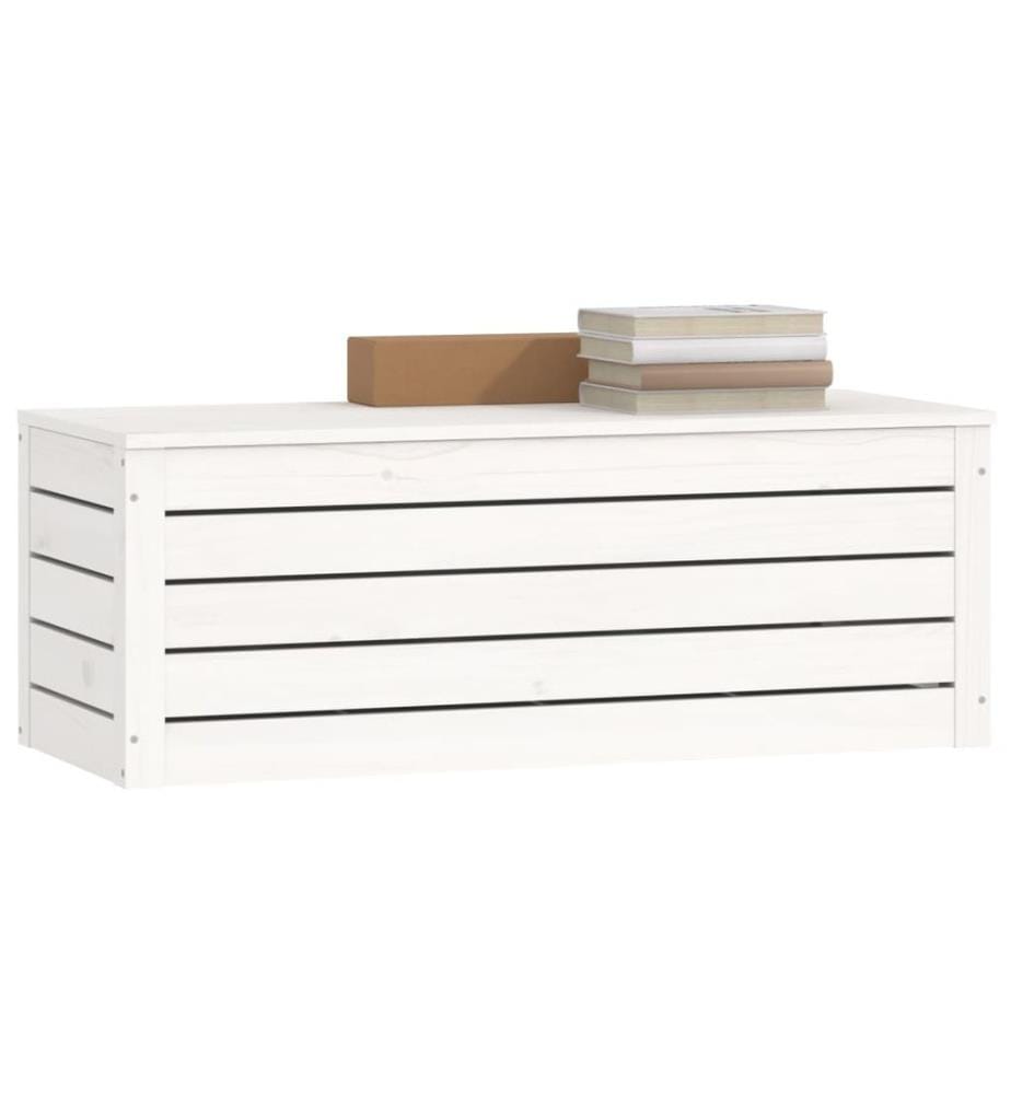 Truhe Weiss 89x36,5x33 cm Massivholz Kiefer