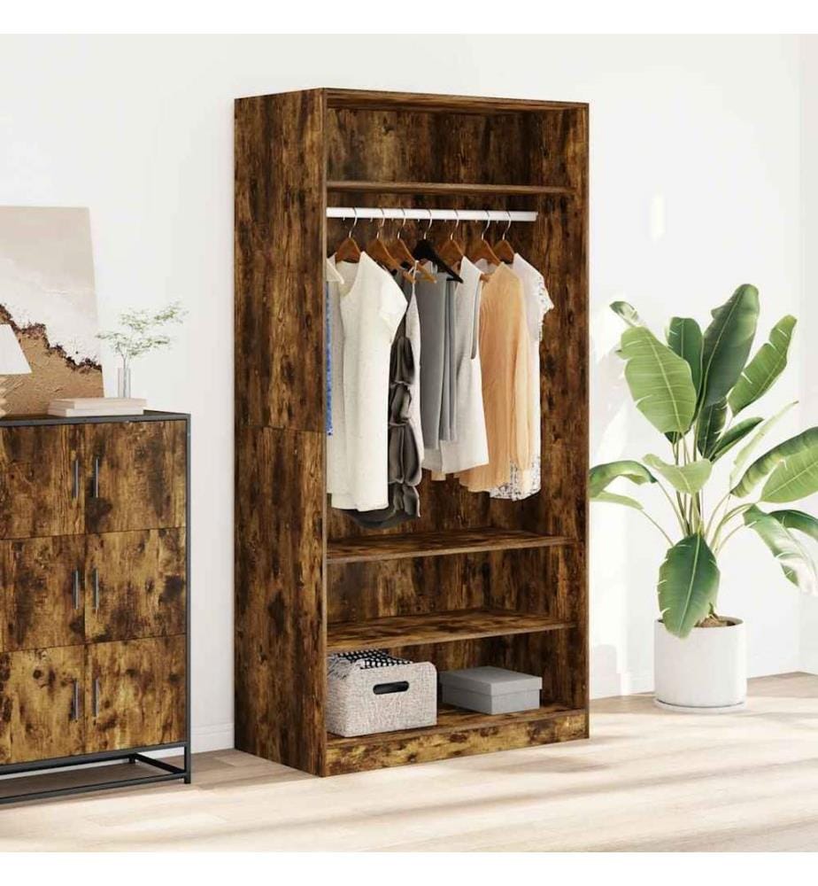Kleiderschrank Räuchereiche 100x50x200 cm Holzwerkstoff
