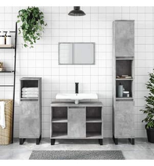 Badschrank Betongrau 80x33x60 cm Holzwerkstoff