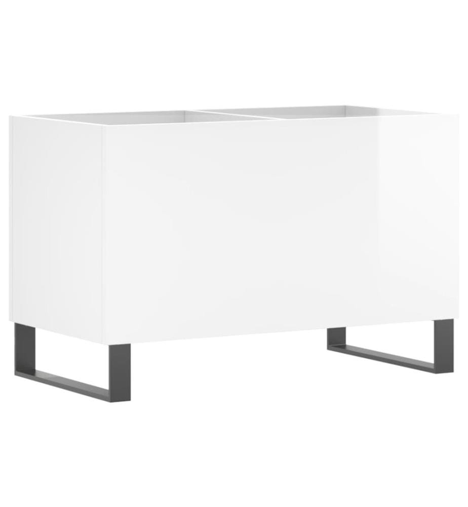 Armoire à disques blanc brillant 74,5x38x48cm bois d'ingénierie