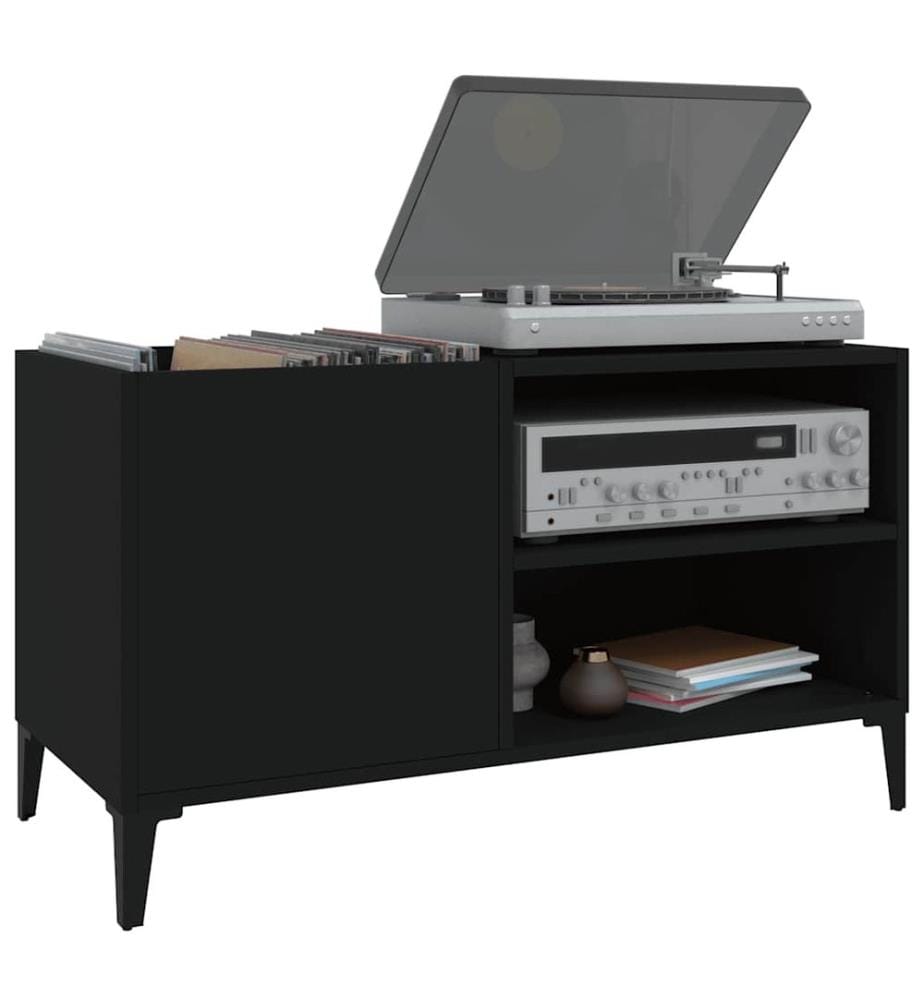 Plattenschrank Schwarz 84,5x38x48 cm Holzwerkstoff