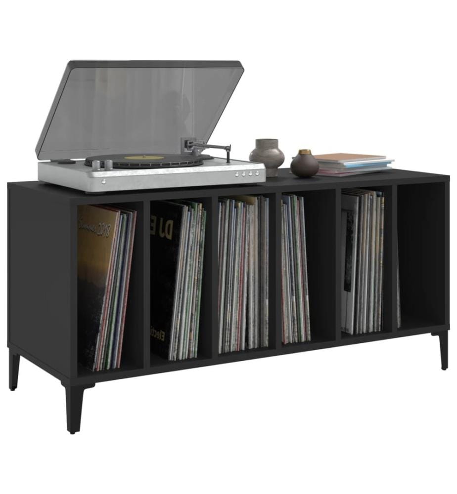 Plattenschrank Schwarz 100x38x48 cm Holzwerkstoff