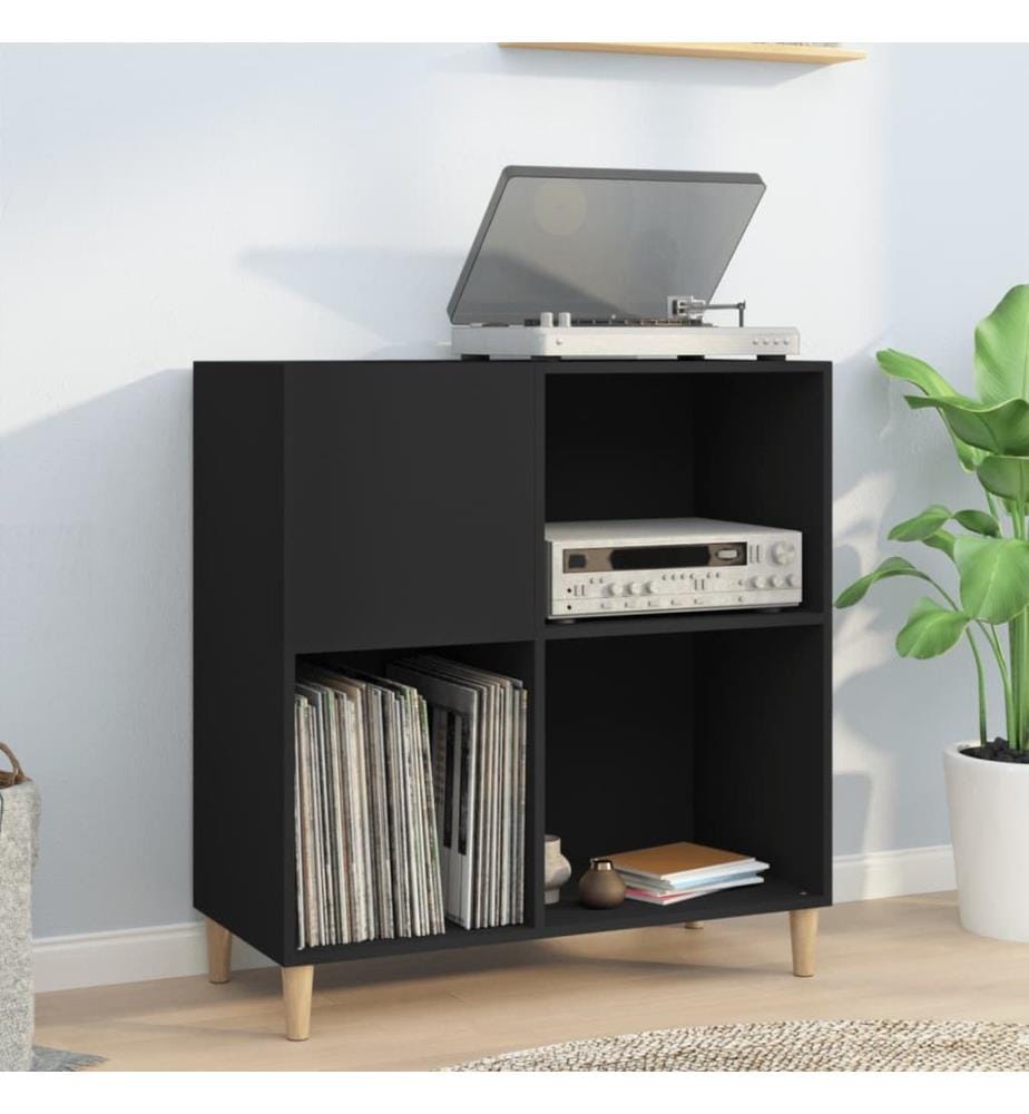 Plattenschrank Schwarz 84,5x38x89 cm Holzwerkstoff