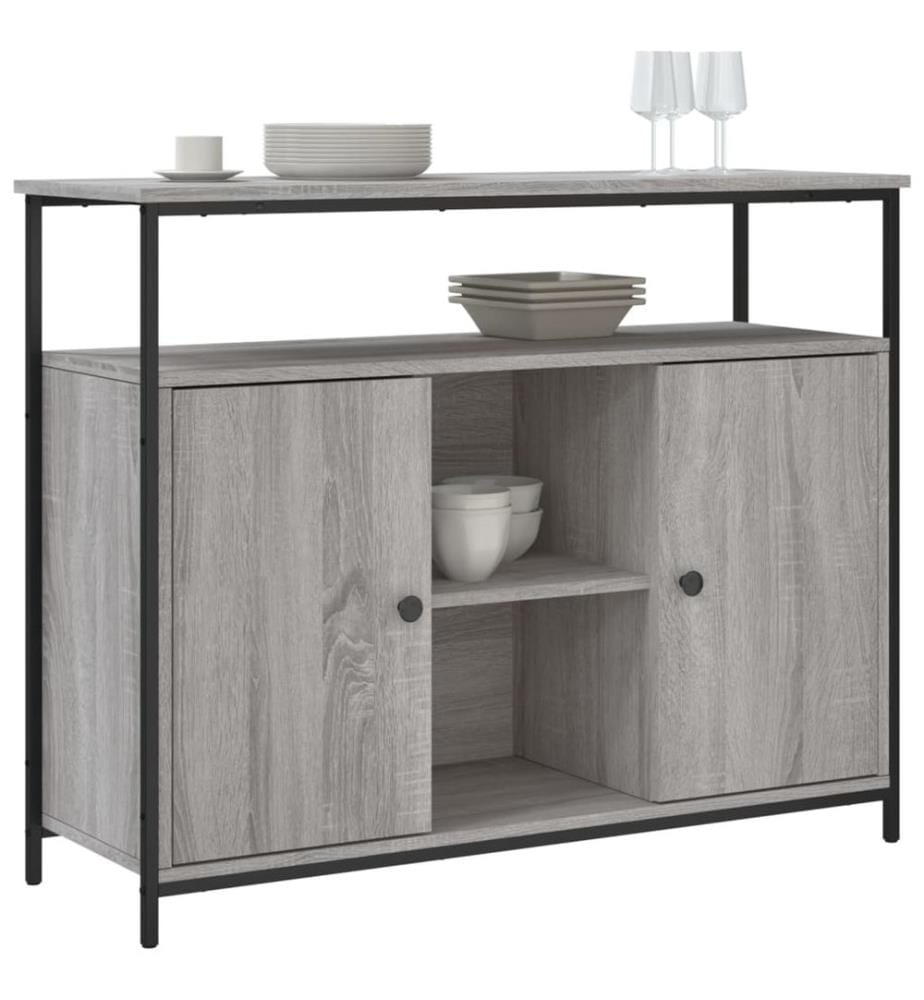 Buffet sonoma gris 100x35x80 cm bois d'ingénierie