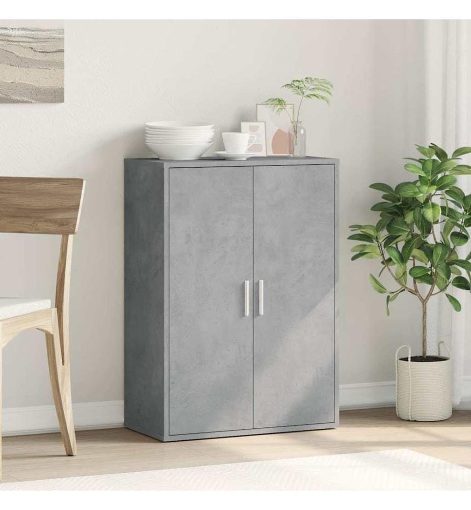 Buffet gris béton 60x31x84 cm bois d'ingénierie