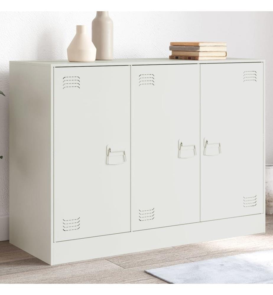 Buffet blanc 99x39x73 cm acier