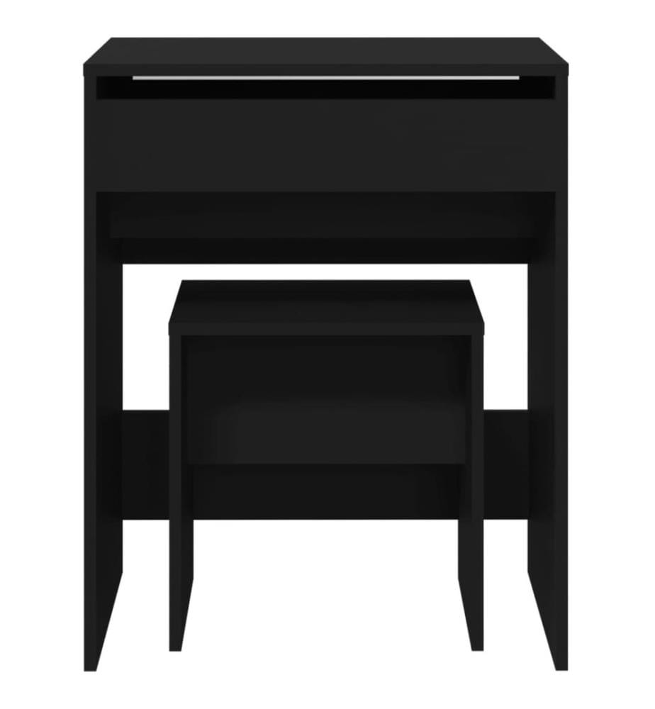 Coiffeuse et tabouret noir 60x40x113,5 cm