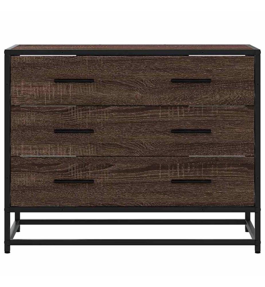 Commode chêne marron 70x41x56 cm bois d'ingénierie