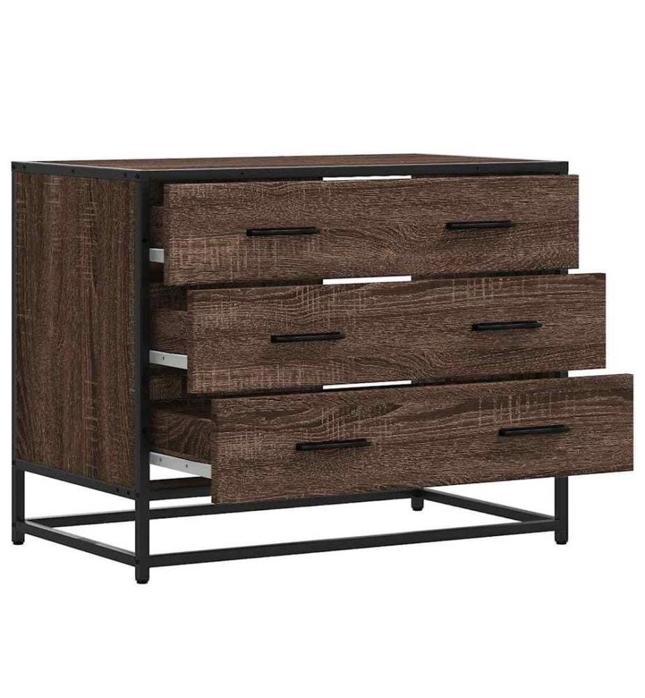 Commode chêne marron 70x41x56 cm bois d'ingénierie
