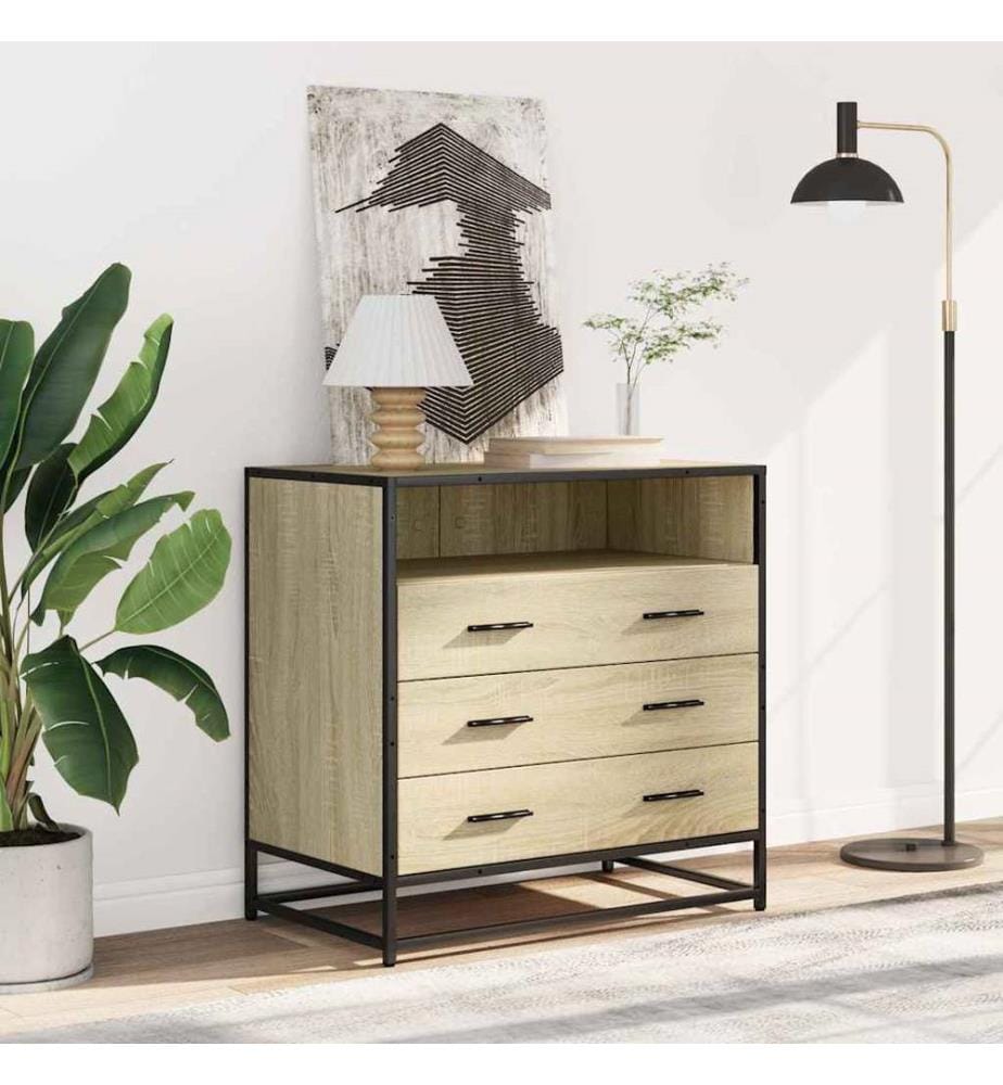 Commode chêne sonoma 70x41x70 cm bois d'ingénierie