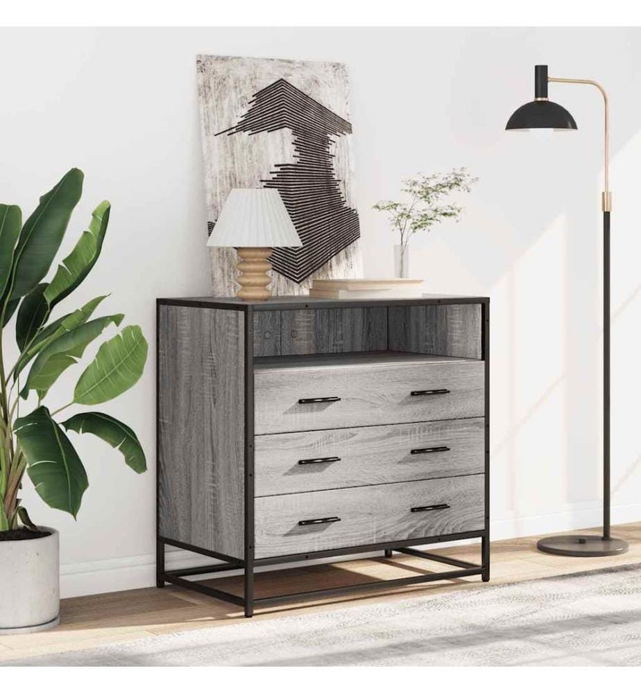 Commode sonoma gris 70x41x70 cm bois d'ingénierie