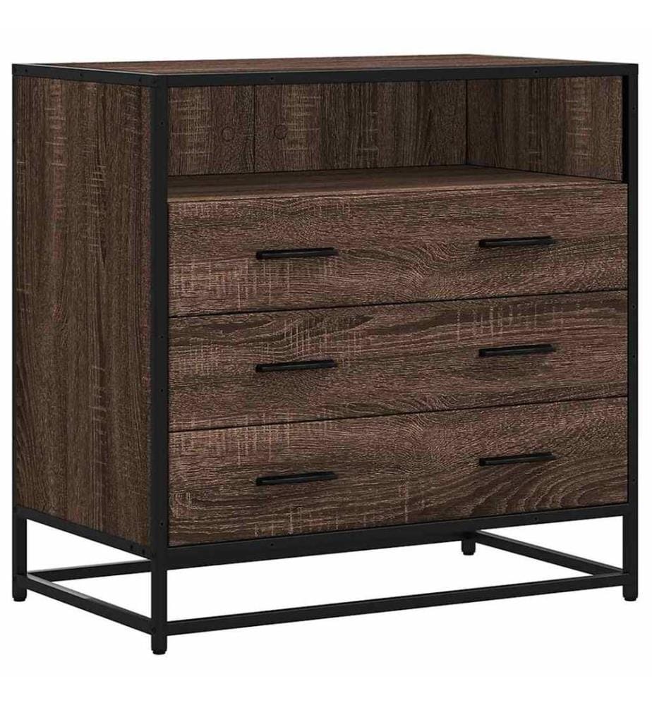 Commode chêne marron 70x41x70 cm bois d'ingénierie