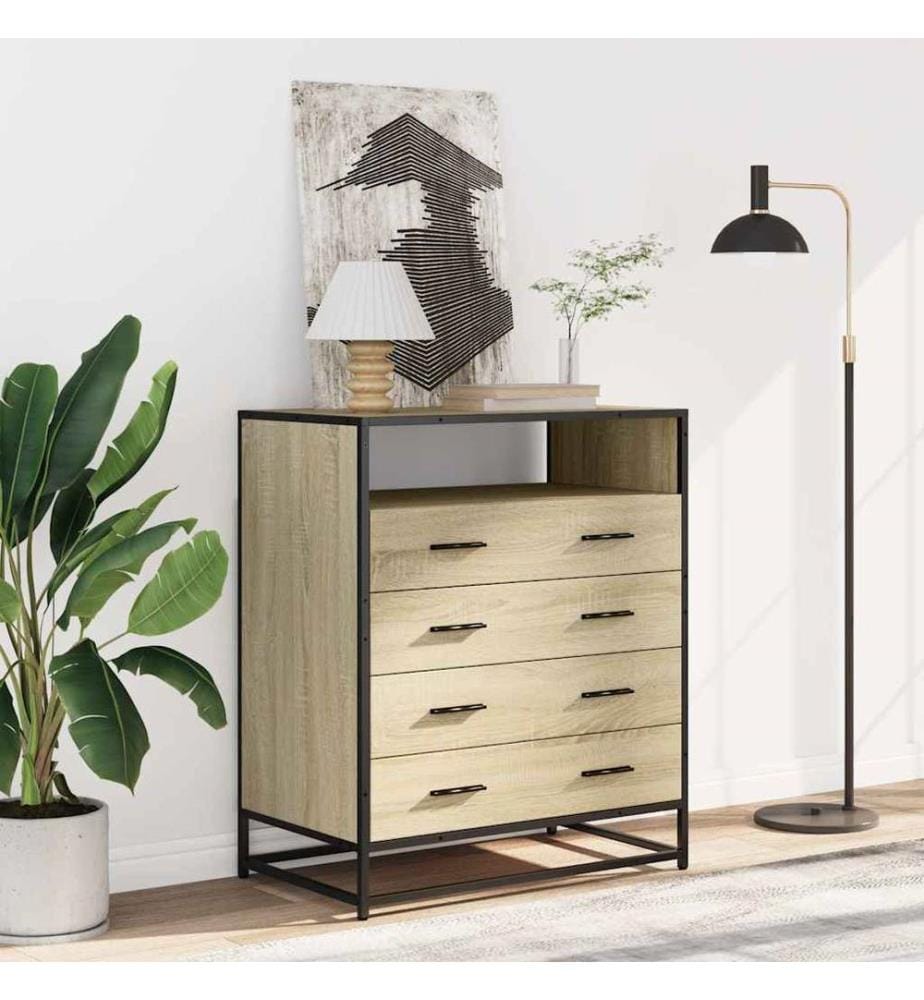 Commode chêne sonoma 70x41x83,5 cm bois d'ingénierie