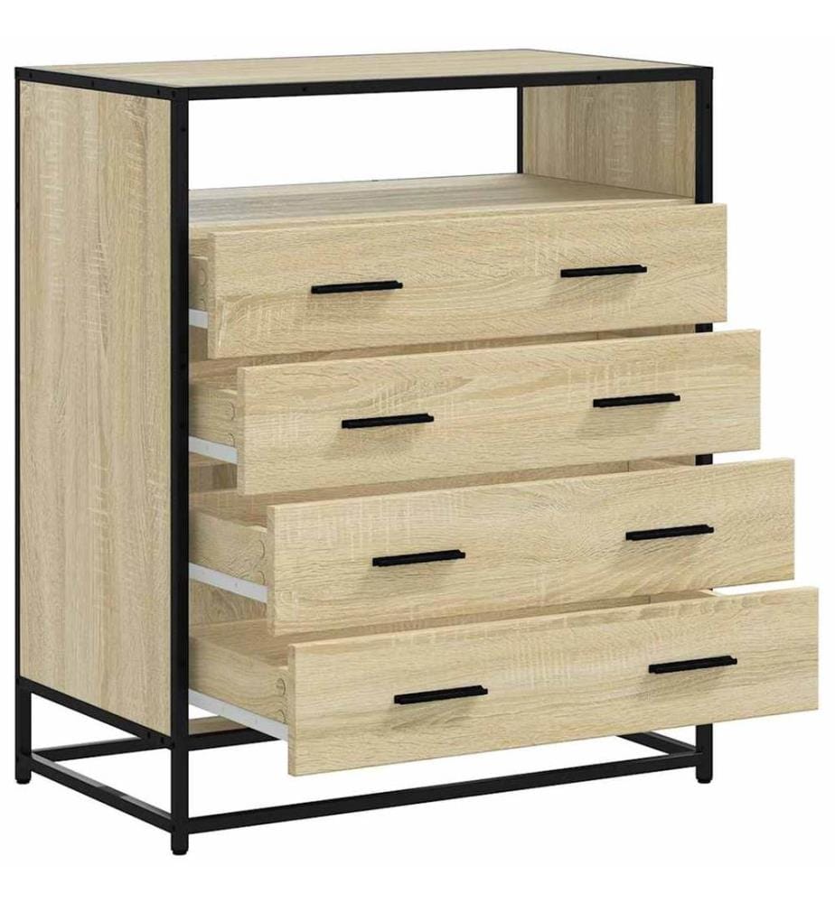 Commode chêne sonoma 70x41x83,5 cm bois d'ingénierie