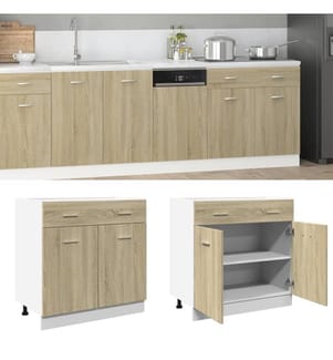 Schubunterschrank Lyon Sonoma-Eiche 80x46x81,5 cm Holzwerkstoff