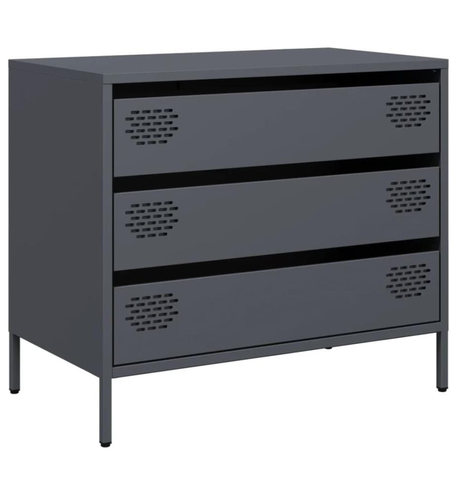 Buffet anthracite 68x39x58,5 cm acier laminé à froid