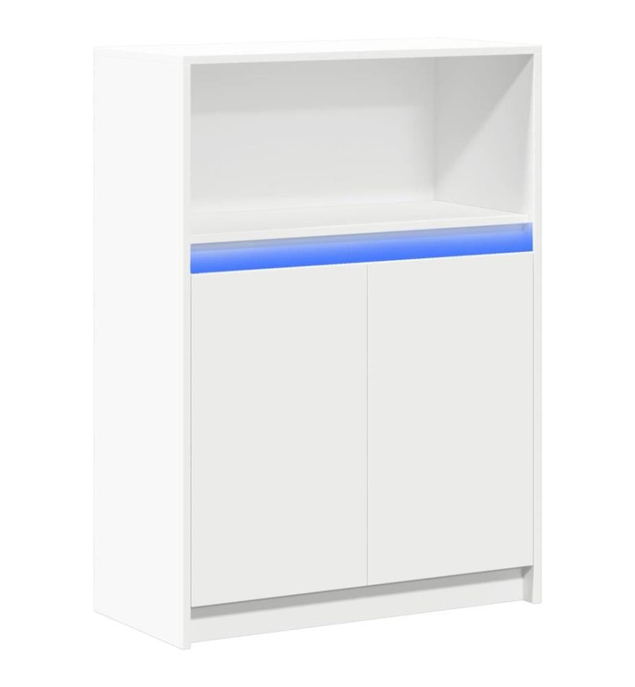 Buffet avec LED blanc 72x34x100 cm bois d'ingénierie