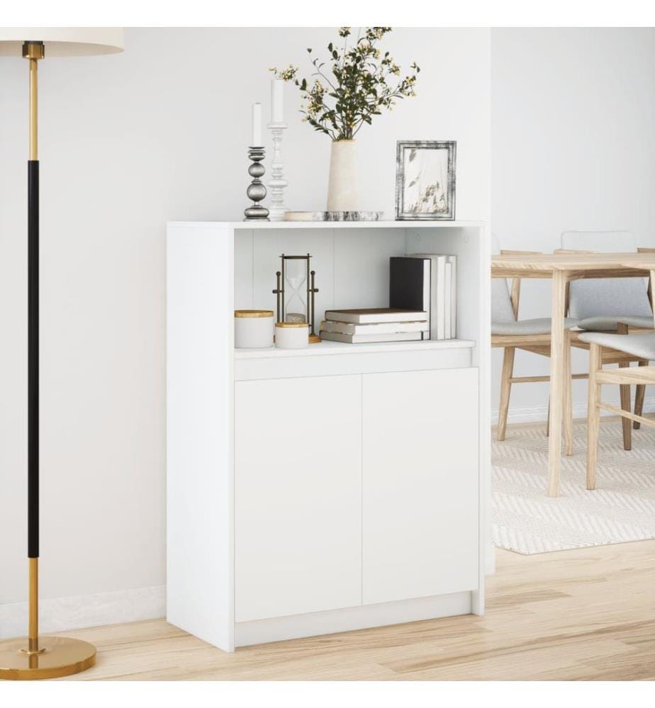 Buffet avec LED blanc 72x34x100 cm bois d'ingénierie