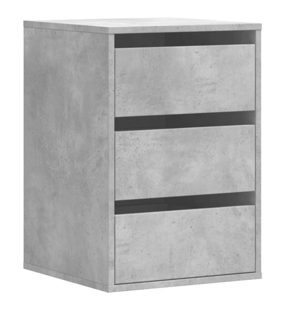 Commode d'angle gris béton 40x41x58 cm bois d'ingénierie