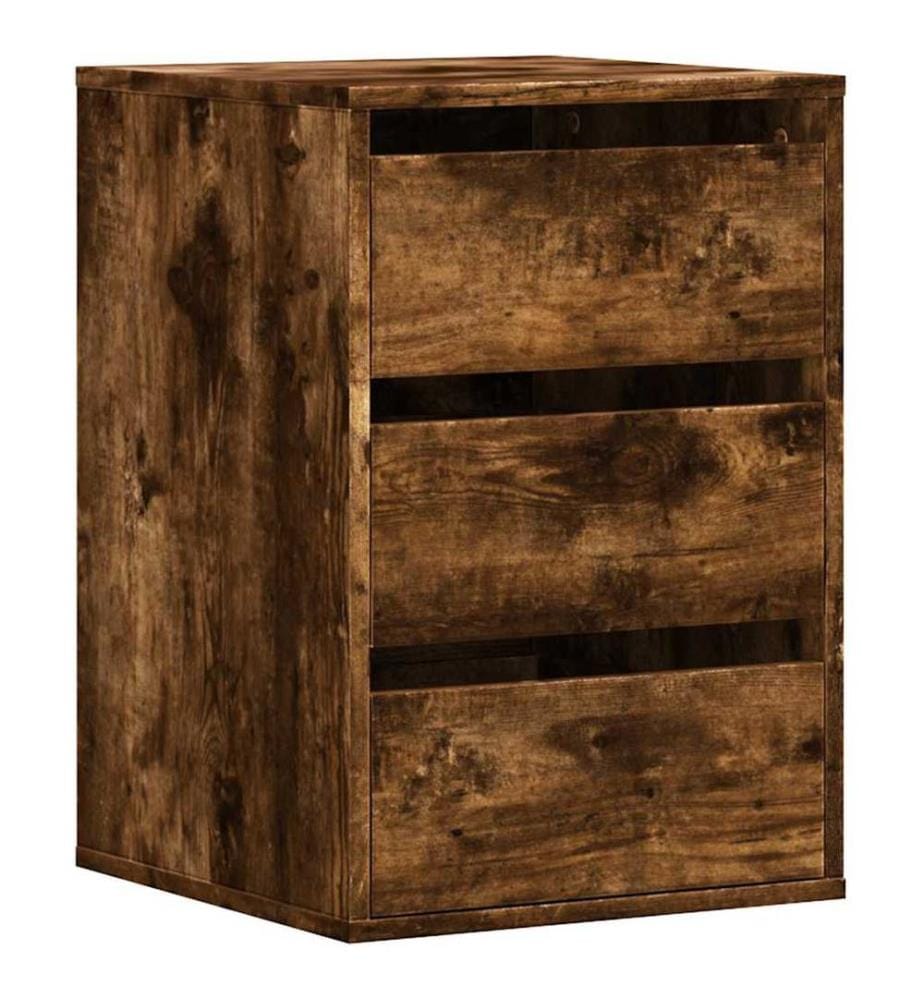 Commode d'angle chêne fumé 40x41x58 cm bois d'ingénierie