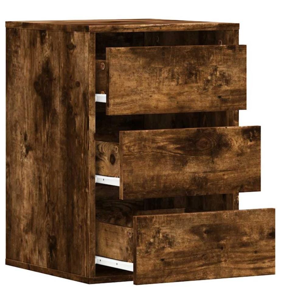 Commode d'angle chêne fumé 40x41x58 cm bois d'ingénierie