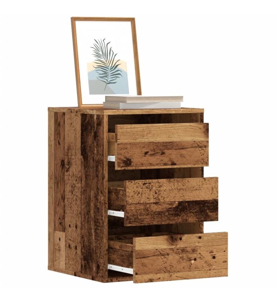 Commode d'angle vieux bois 40x41x58 cm bois d'ingénierie