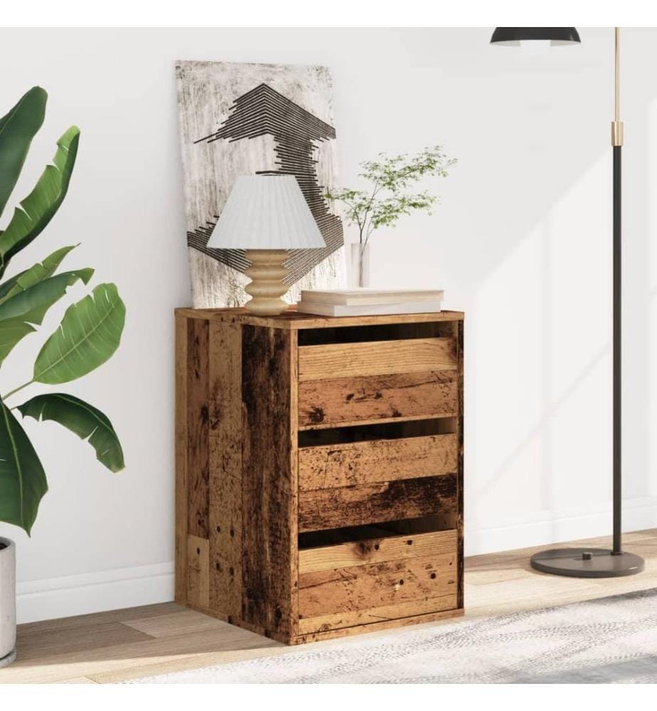 Commode d'angle vieux bois 40x41x58 cm bois d'ingénierie