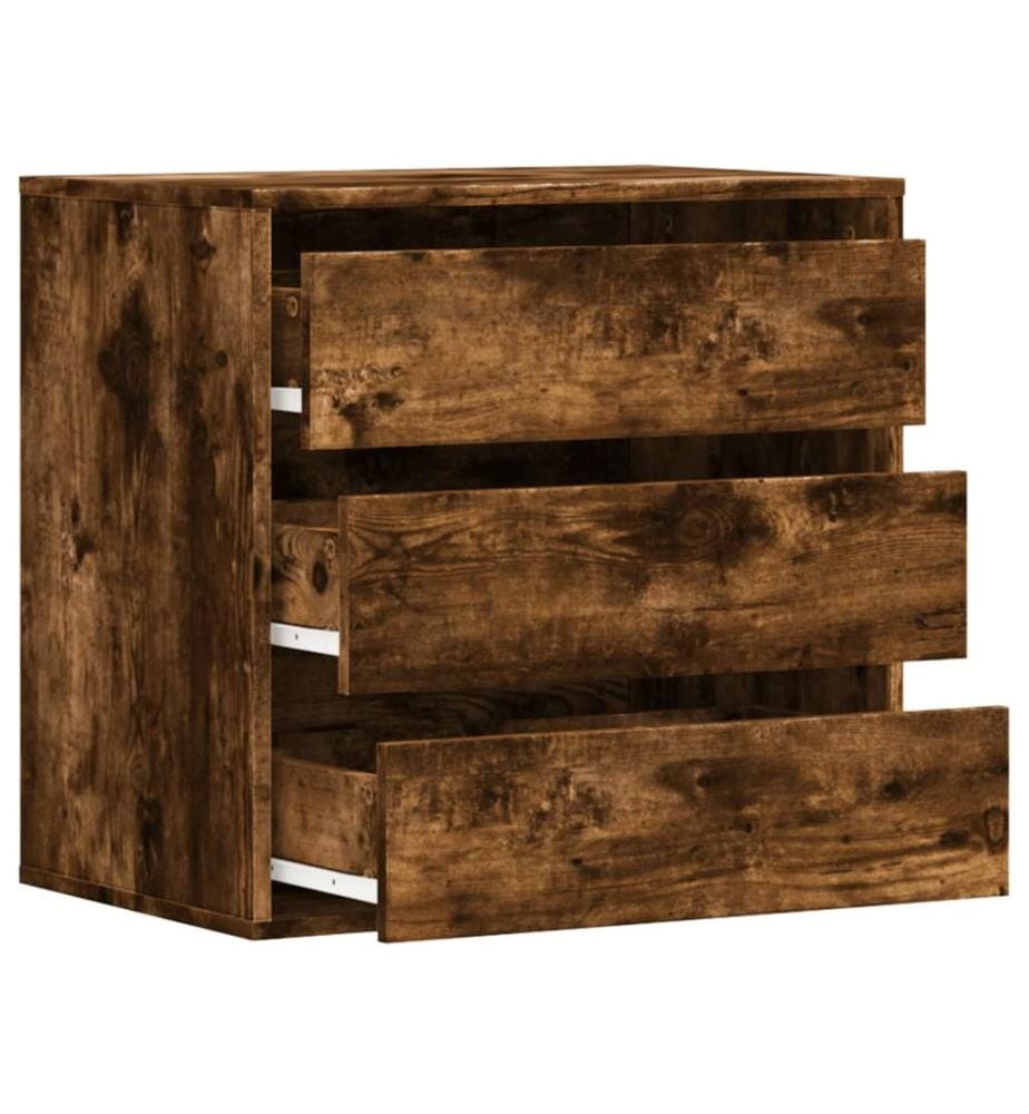 Commode d'angle chêne fumé 60x41x58 cm bois d'ingénierie