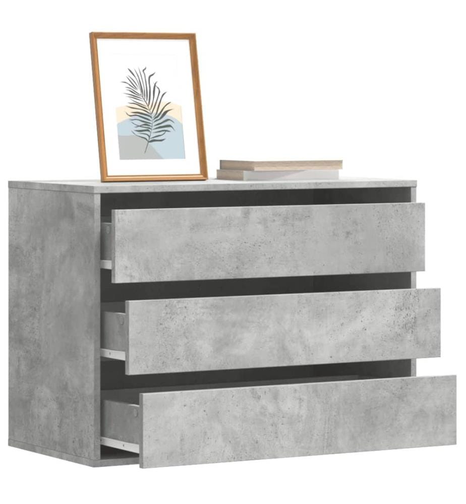 Commode d'angle gris béton 80x41x58 cm bois d'ingénierie