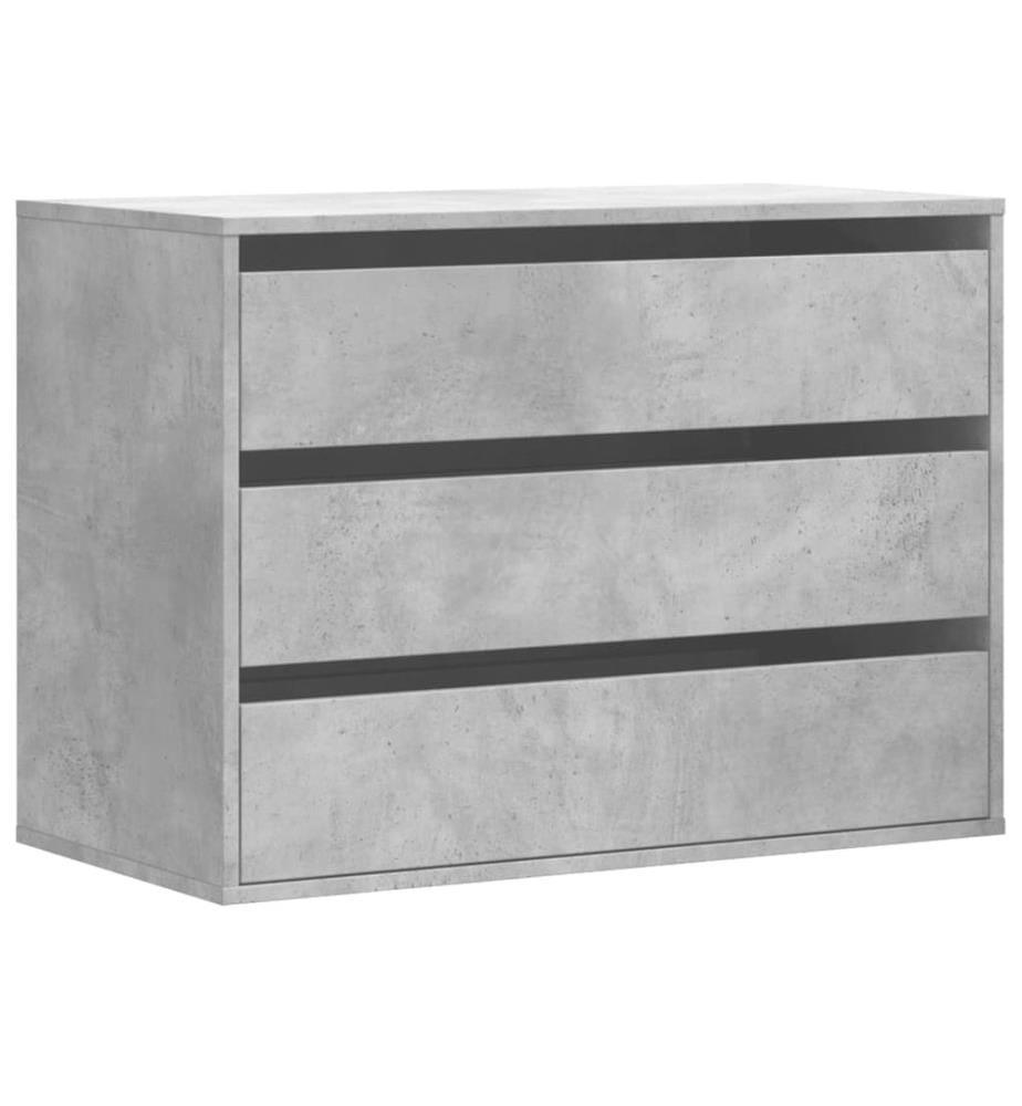 Commode d'angle gris béton 80x41x58 cm bois d'ingénierie