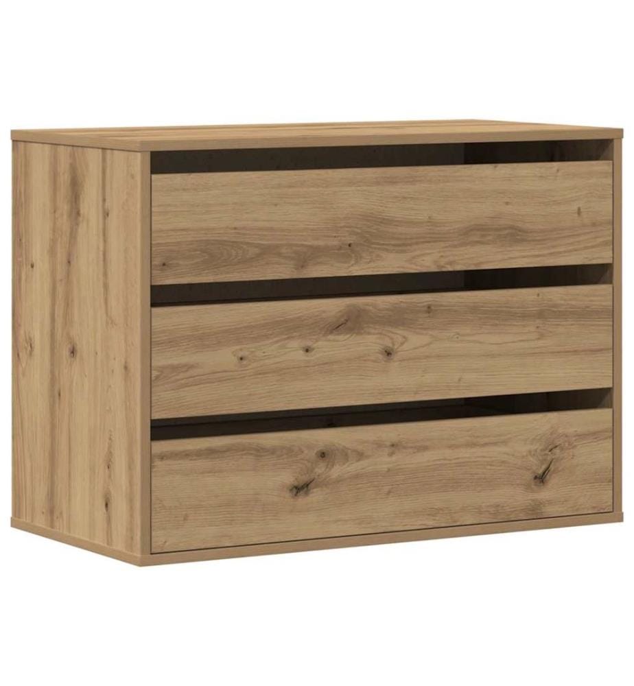 Commode d'angle chêne artisanal 80x41x58 cm bois d'ingénierie