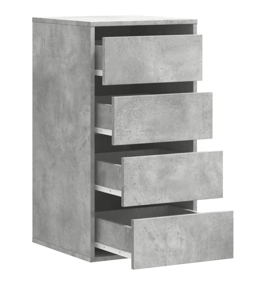 Commode d'angle gris béton 40x41x76 cm bois d'ingénierie