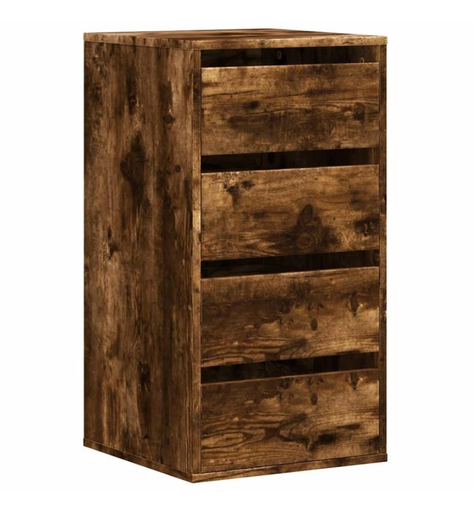 Commode d'angle chêne fumé 40x41x76 cm bois d'ingénierie