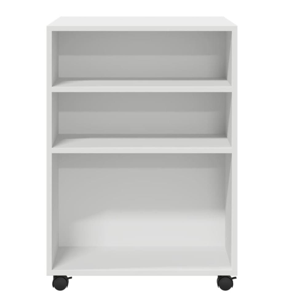 Beistelltisch mit Rollen Weiss 55x60x78 cm Holzwerkstoff