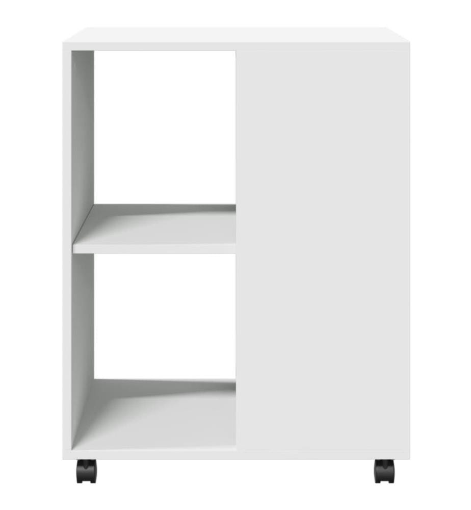 Beistelltisch mit Rollen Weiss 55x60x78 cm Holzwerkstoff