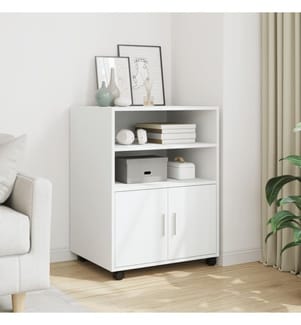 Rollschrank Weiss 60x48x81 cm Holzwerkstoff