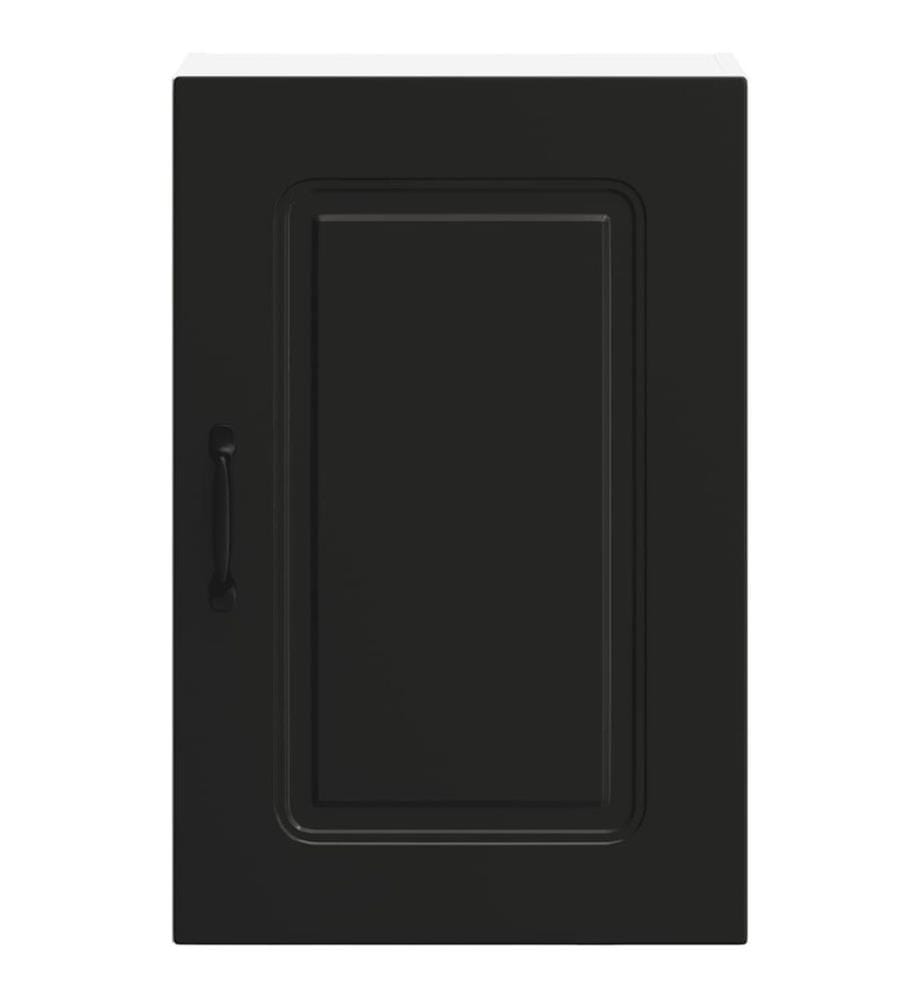 Armoire murale de cuisine Kalmar noir bois d'ingénierie