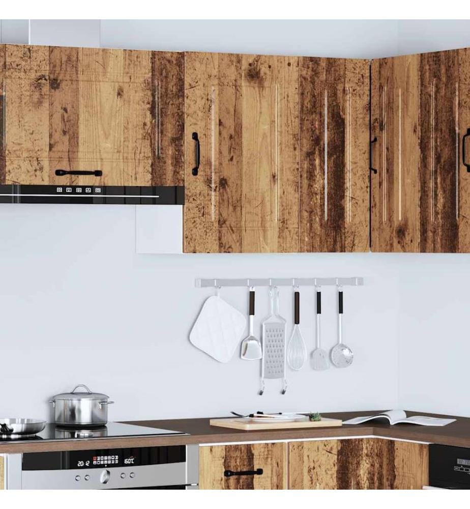 Armoire murale de cuisine Kalmar vieux bois bois d'ingénierie