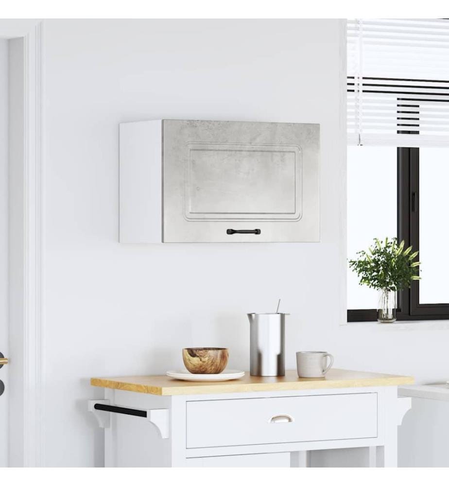 Armoire murale de cuisine Kalmar gris béton bois d'ingénierie