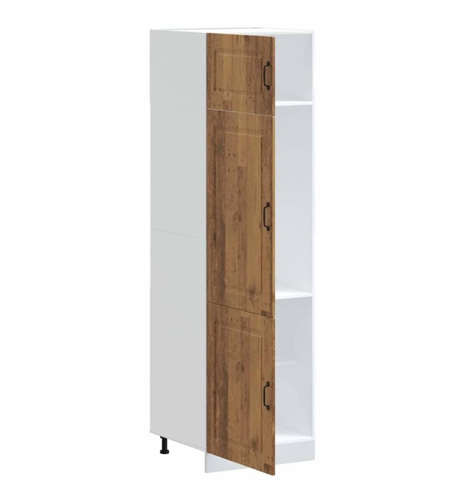 Armoire de cuisine Kalmar vieux bois bois d'ingénierie