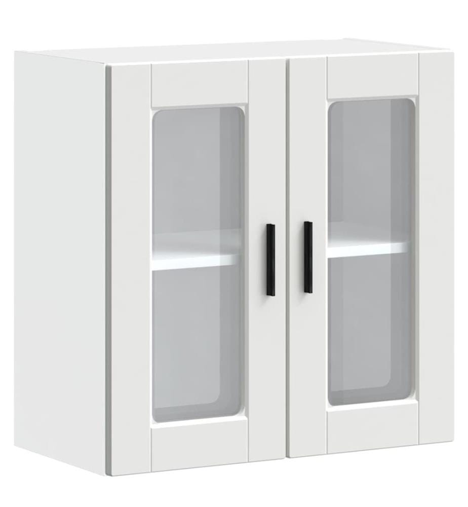 Armoire murale de cuisine avec porte en verre Porto blanc