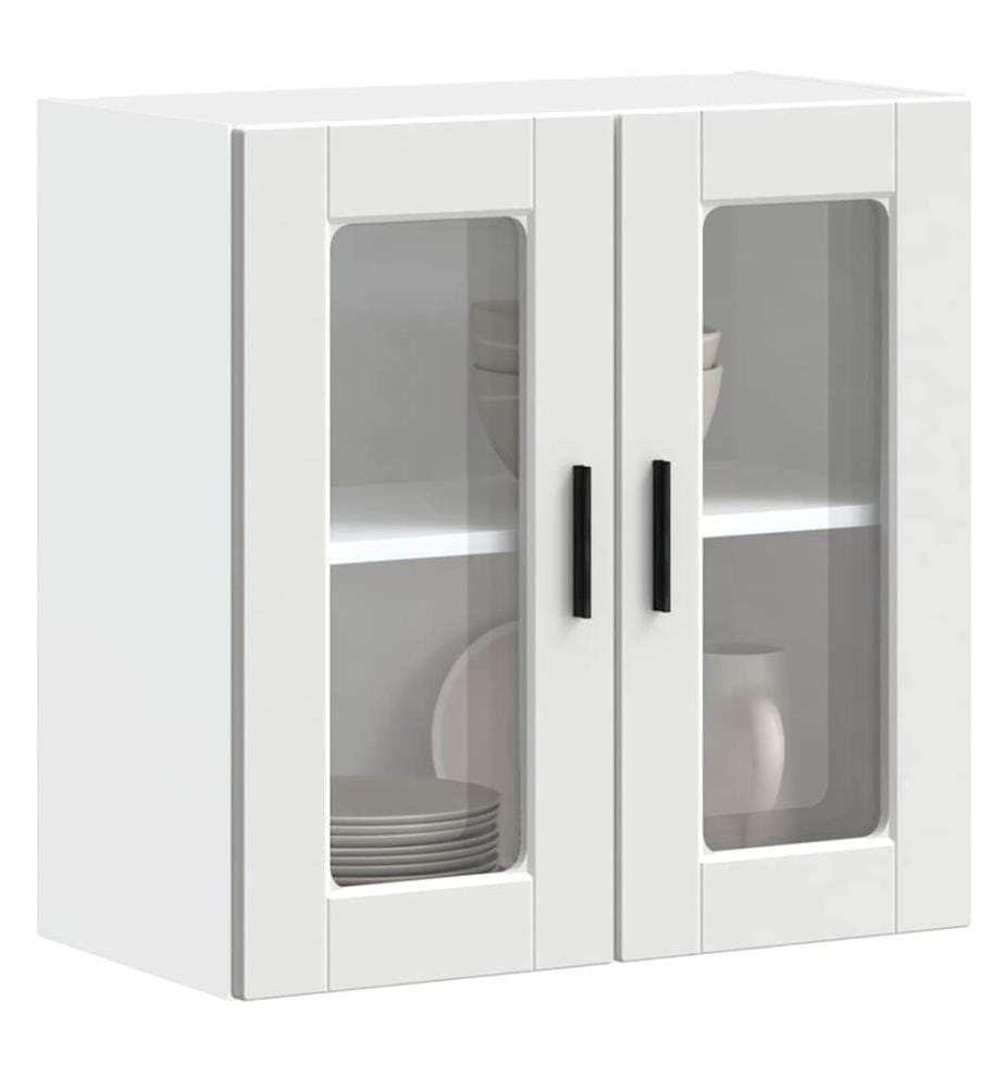 Armoire murale de cuisine avec porte en verre Porto blanc