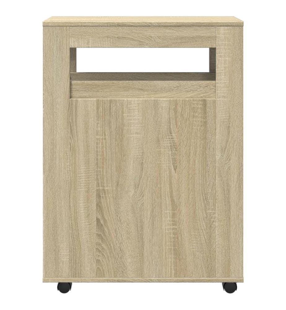Schmaler Badschrank mit Rädern Sonoma-Eiche Holzwerkstoff