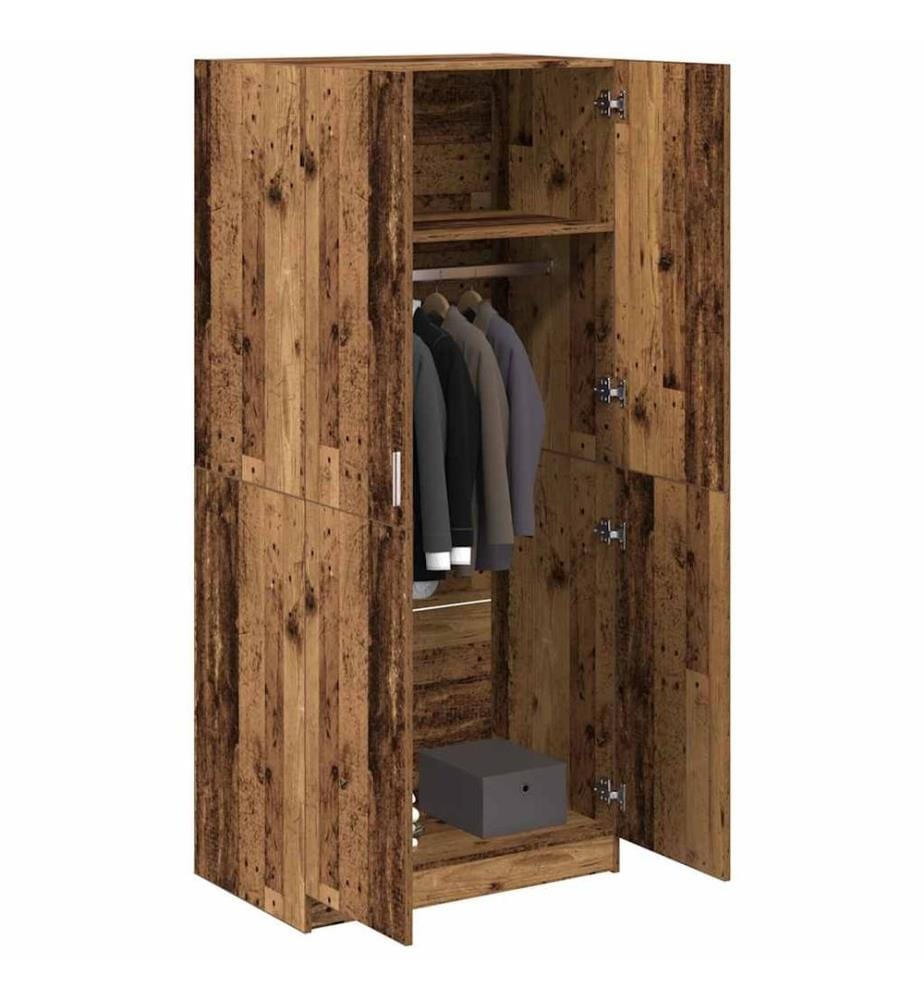 Kleiderschrank Altholz-Optik 80x52x180 cm Holzwerkstoff
