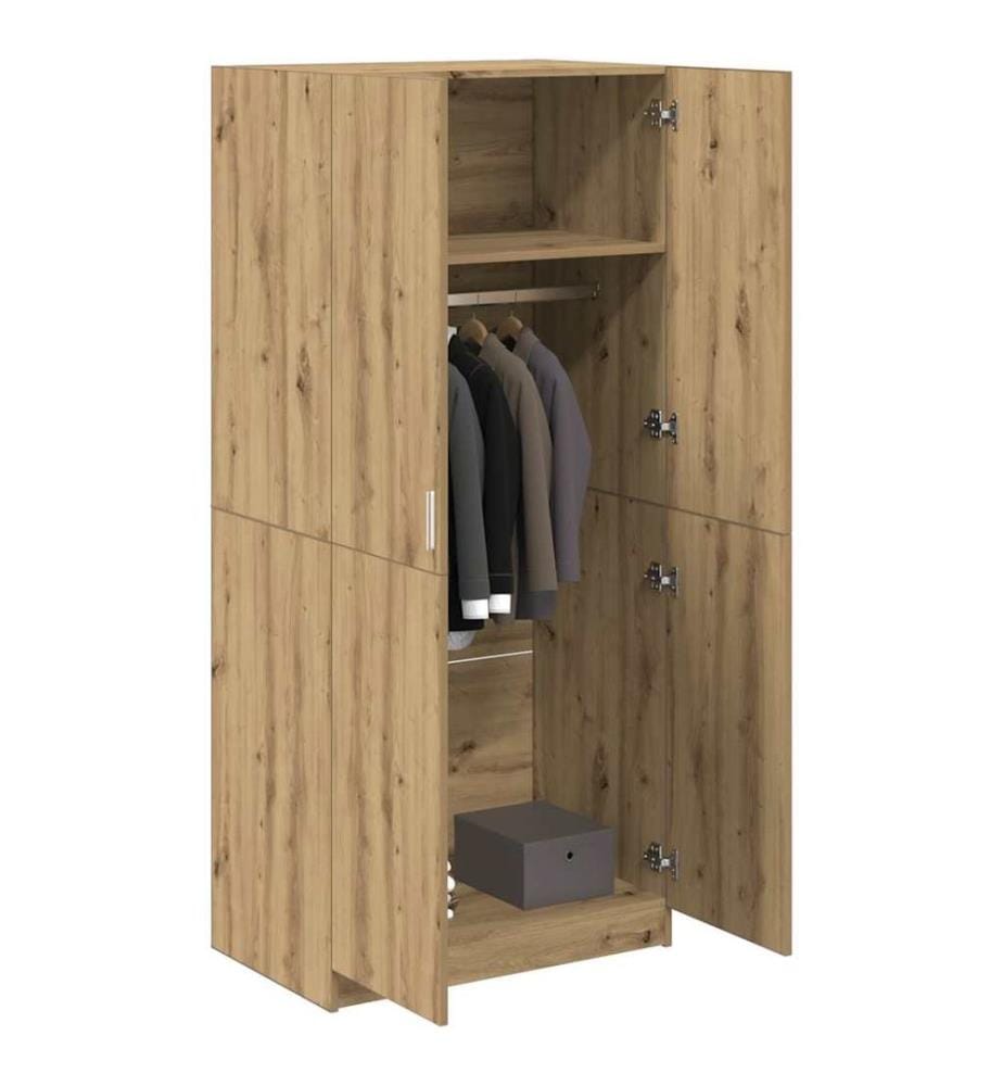 Kleiderschrank Artisan-Eiche 80x52x180 cm Holzwerkstoff