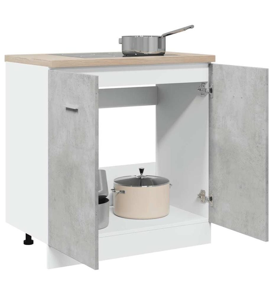 Meuble sous-évier "Lyon" Gris béton 80 x 46 x 81,5 cm Bois d'ingénierie