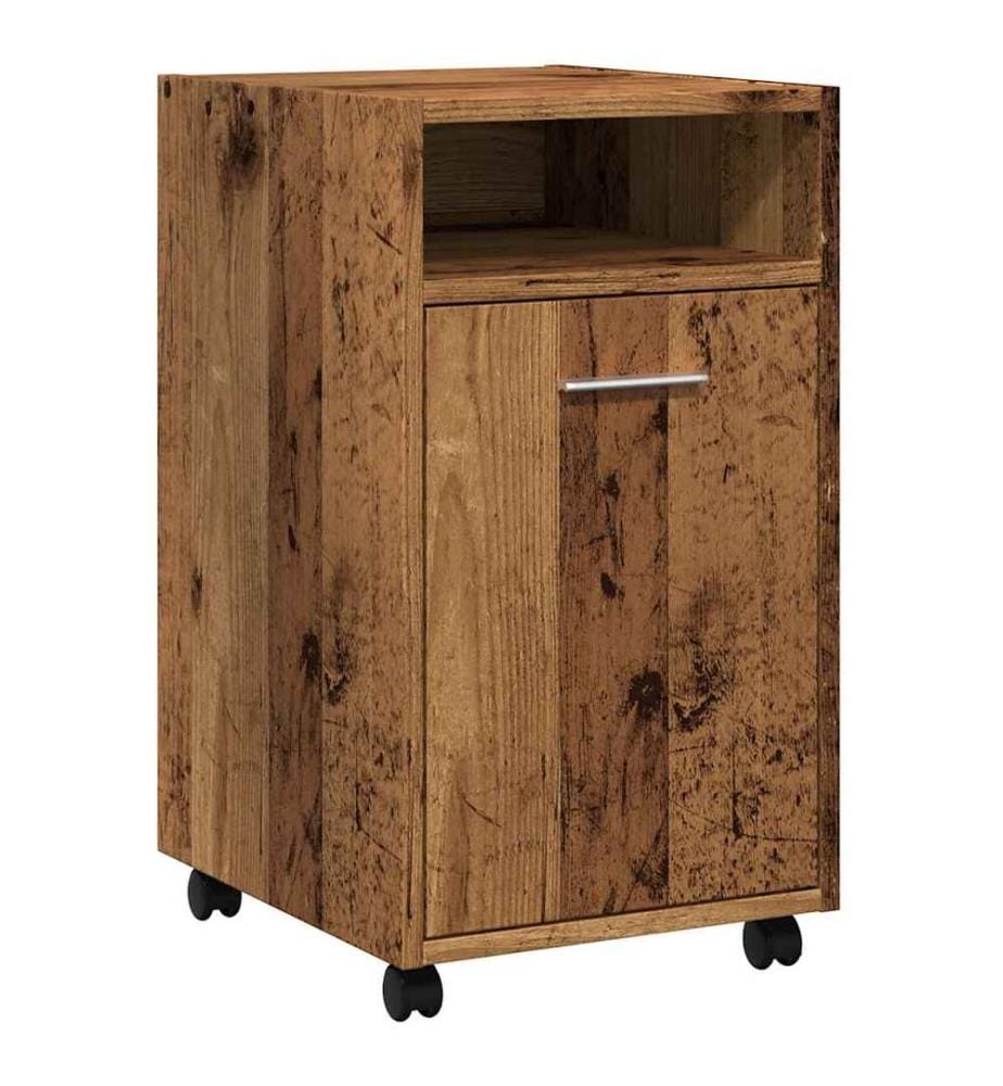 Schrank mit Rollen Altholz-Optik 33x38x60 cm Holzwerkstoff
