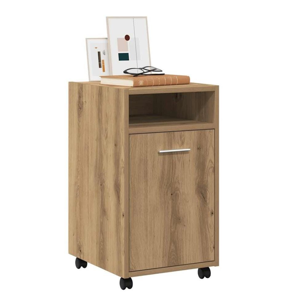 Schrank mit Rollen Artisan-Eiche 33x38x60 cm Holzwerkstoff